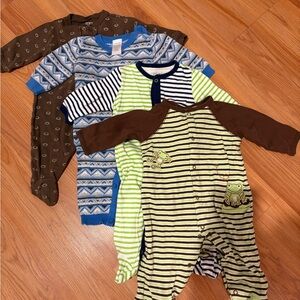 Bundle- four footie pajamas, 6 months